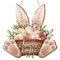 1 Pcs Easter Wreaths for Front Door Bunny Welcome Wood Sign Door Hanger Spring Decorations Easter Hanging Plaque Rabbit Sign Decorations for Home Shop Garden (11.81 Inch)
